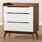 Baxton Studio Brighton Mid-Century White and Walnut Wood 3-Drawer Storage Chest 137-7494 - alternate 4
